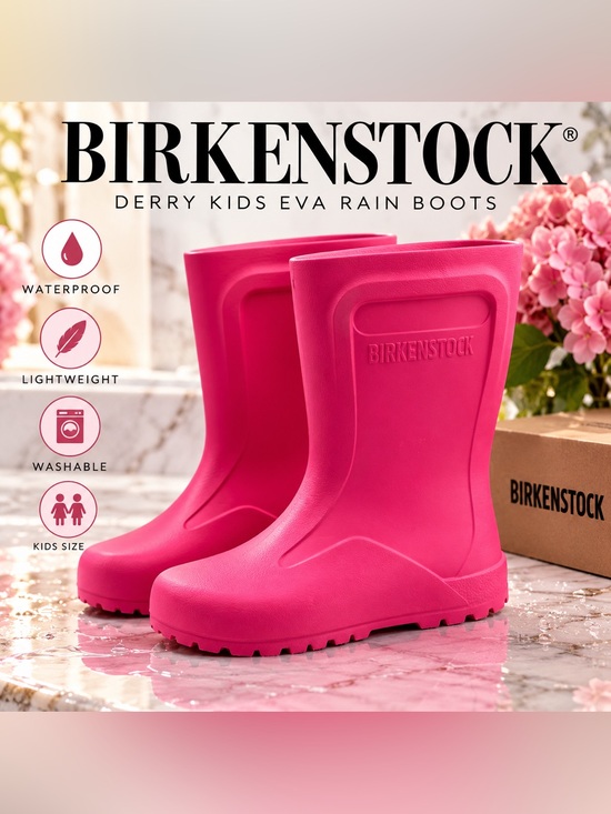Birkenstock Other - NEW Birkenstock Derry Kids Girls EVA Neon Pink Waterproof Rain Boots EU 34